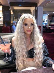 Platinum White 13X4 HD Transparent Deep Wave Lace Front Wigs Human Hair For Women 200 Density Brazilian Virgin Wigs Human Hair Pre Plucked With Baby Hair Deep Curly Glueless Wigs Human Hair For Beginner Friendly - Màu hợp thời trang - Xem 7