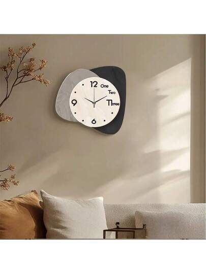 2D Flat 1pc Moderne Minimalist Home ation Wand Clock, Ultra Quiet Quartz Movement, No Ticking Sound, Painting Klok Living Room, Bedroom Office, able Watch, Unique Personalized view 10