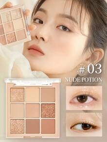 Dasique Eyeshadow Palette, High Pigmentation, Long-Lasting, Easy To Apply, Smooth, Vegan, No Animal Testing, Christmas Gift For Women, Charming Rose Girl Color Charm, Back To School, Wedding Bride Outfit, Summer, Valentine's Day, Vacation - 03 Nude Potion - 查看 6