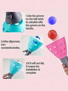 兒童彈射球玩具,親子互動雙人有趣彈射球,室內外遊戲活動,配備2個接球籃和4個球的pop-pass-catch球遊戲,適合男孩和女孩的庭院和海灘玩具