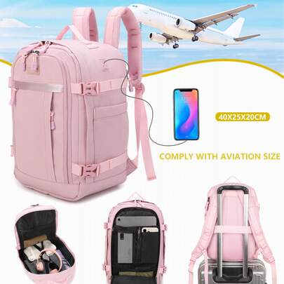 BRIJAY Ryanair Cabin Backpack 40x20x25cm (20L) | Waterproof Flight Backpack | Heavy Duty Carry-On | Backpack For Hiking, School, And Work | Black/Blue/Grey/Green/Pink | 24/72h Delivery