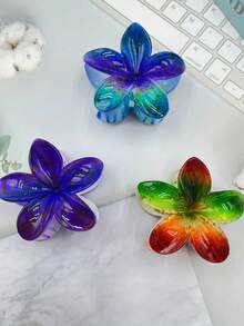 1 Stück/3 Stücke/6 Stücke Hibiskus/Hawaii Blume Lässig ABS Kunststoff (ABS Harz) 2025 Neue Plumeria Strand, Reise, Party, Urlaub, Rückkehr zur Schule süße Haarklammern, frische Haraccessoires Winter Haarklammer Elegante Haarklammern