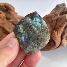 1块天然拉长石原石，散发香气，晶体粗糙，不对称矿石，灵气疗愈石，蛋白石，梅花碧玺矿物标本，家居装饰，花园毕业礼物，无需用火，芳香疗法 - 彩色 - 查看 13