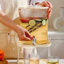 5L Extra Large Capacity Durable Plastic Beverage Dispenser With Faucet, Transparent Heat-Resistant PC Design, Suitable For Parties, Weddings, Summer Drinks, Kitchen Supplies, Home Use, Ideal Gift