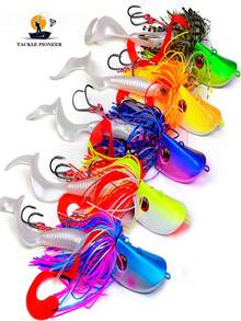 PRO BEROS TACKLEPIONEER Premium Soft Bait Set - Durable And Highly Attractive Freshwater And Saltwater Fishing Baits, Available In Various Vibrant Colors, Weighted Hooks, Designed For Professional Anglers, Freshwater Fishing Gear | Brilliant Fishing Lures | Durable Fish Hooks, Fishing Tackle - Multicolor - View 2