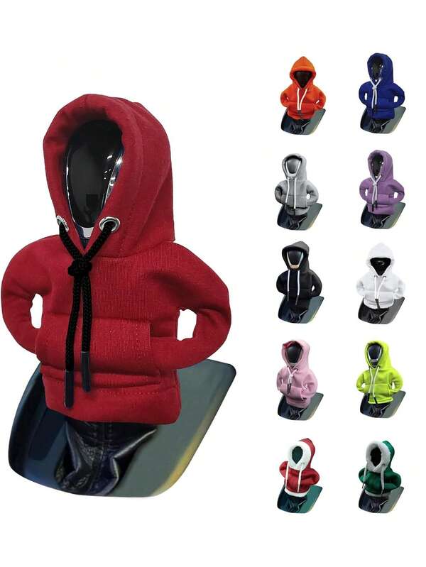 2PCS 1pc Gear Shift Hoodie,Car Shift Knob Hoodie,Funny Car Gear Shift Cover,Automotive Interior Accessories And Decorations,Stylish Cute Hoodie Car Gear Shift Cover Shifter Knob Cover For Men Women,Interior Car Accessories