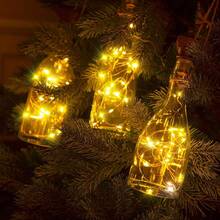 18 Pcs Solar Bottle Lights, 20 Leds Waterproof Copper Lights, Outdoor Solar Fairy For Bottles For Wedding, Holiday, Garden, Patio Decor-122125 - 暖白 - 查看 8