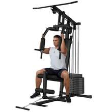 LIZHOUMIL Sistema de máquina de gimnasio doméstico con pila de pesas de 100 libras, máquina de pesas multifuncional, estación de entrenamiento de Body completo, equipo de ejercicio, todo en uno gimnasio doméstico con sistema de poleas para entrenamiento de fuerza - Negro - Ver 3