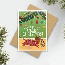 趣味圣诞贺卡、圣诞快乐贺卡、腊肠犬圣诞贺卡、爱狗人士圣诞贺卡、宠物圣诞贺卡、友谊贺卡、周年纪念贺卡、圣诞礼物贺卡、生日贺卡 - 彩色 - 查看 2