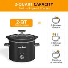 2 Quart Slow Cooker, Small Slow Cooker With Removable Ceramic Pot, Slow Cooker Food Warmer With 3 Heating Settings & Dishwasher  Glass Lid - View 9