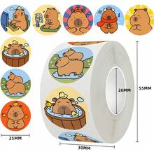 Lumbor37 Pegatinas de Animales, 500 Calcomanías de Capibara, Pegatinas Impermeablesm,, Scrapbooking, Blocs de Notas, Envoltura de Regalos, Artes y Manualidades - 1 - Ver 4