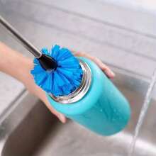 A Multi-Functional 3-In-1 Cleaning Brush Set - Suitable For Thin-Neck Bottles, Sports Water Bottles, Coffee Cups,  Flasks, And Straw Cups. Comprehensive Cleaning. - Blue - View 6