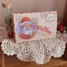 10张复古牛皮圣诞贺卡，复古圣诞礼品卡，可爱卡通贺卡，附祝福语，1张卡片+1张纸条，卡通圣诞贺卡，适合赠送给家人朋友，圣诞节 - 均碼 - 查看 3