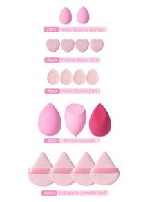 45 piezas Juego de brochas de maquillaje, Juego de herramientas de maquillaje: Incluye 20 brochas de maquillaje - brocha de base, brocha de polvos, brocha de cejas, brocha de colorete, brocha de iluminador, brocha de sombra de ojos, brocha de pestañas, brocha de delineador, brocha de contorno, brocha de detalle, brocha de sombra de nariz, brocha facial + 1 bolsa de maquillaje + 3 esponjas de maquillaje + 5 borlas de polvos + 10 borlas de polvos para la punta de los dedos + 3 mini esponjas de maquillaje + 1 bandeja para limpiar brochas, Adecuado para todo tipo de pieles, Juego de maquillaje esencial para viajes