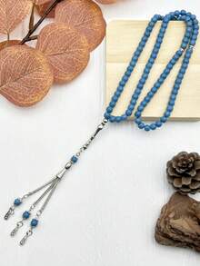 1pc 99 Beads 6mm Black Agate Muslim Prayer Beads - Black - View 6