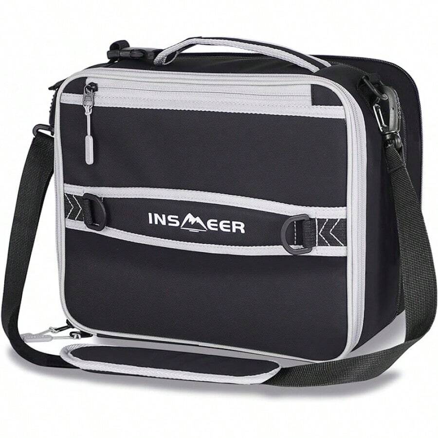 INSMEER Bolsa de Almuerzo Plegable Grande - 32 Latas/16L, Lonchera Termica para Impermeable y A Prueba de Fugas, Bolsas Termicas Reutilizable para Trabajo, Oficina, Viajes, Unisexo - Gris - Ver 1
