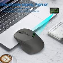 一体式无线蓝牙双模鼠标，带充电屏幕和静音操作，适用于笔记本电脑、台式机和 iPad。 - 彩色 - 查看 2