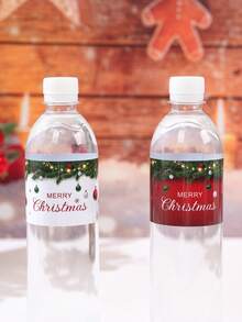 10/24Pcs Merry Christmas Water Bottle Stickers,Red And White Style Christmas Ball Water Bottle Packaging Label Stickers, Waterproof Stickers For Christmas Party Bottle Wrap Gift Stickers,Christmas Party Decor,Bottles Envelopes Gifts Tags Crafts,Christmas Decor,Festive Birthday Party Decoration Supplies,Christmas Gift,Party Favor