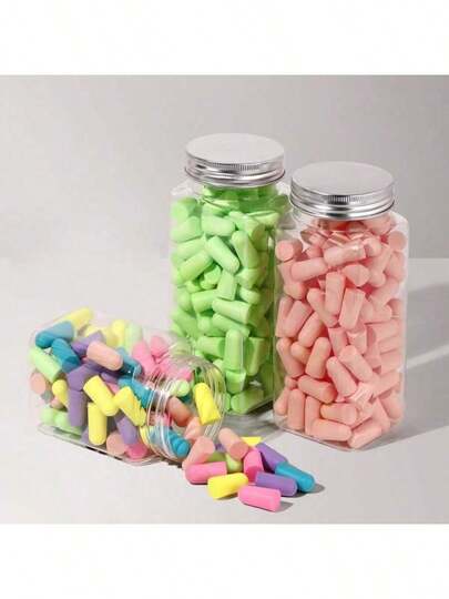 21/60/120pcs Memory Foam Silicone Earplugs, Student Dorm Sleeping Noise-Proof Bullet Earplugs, Comfortable Sleeping Noise Reduction Accessories