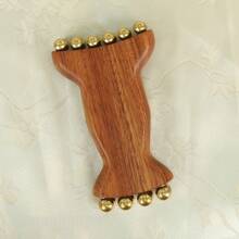 1 件装 焕肤救星淋巴排毒面部按摩器 紧致下颌线和眼周 天然铜木美容工具 - 紅木色 - 查看 2