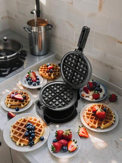  Waflera Giratoria Antiadherente 4 Wafles – Black+Decker WM1000B