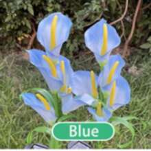 10 PCS 5-Head Calla Lily Solar Lights, Outdoor, Garden, Pathway Decor, Illumination (White, Red, Purple, Blue, Yellow) - 5頭馬蹄蓮 - 查看 21