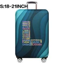 弹性行李箱套旅行箱套，带文字字母印花，适用于 18 至 32 英寸行李保护套，适用于户外旅行商务时尚图形图案，适用于男女旅行配件涤纶行李箱学生返校用品袋，适用于学校配件，行李保护器返校用品大学宿舍学生必备品，适用于男士女士假期旅行必备品户外包，适用于学校配件 - 藍色 - 查看 53