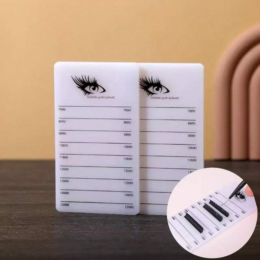 1 件亚克力睫毛尺、睫毛延长展示板、睫毛移植托盘和操作台、睫毛延长辅助工具 - 白色 - 查看 1