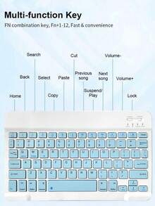 AKKHOO 10-Inch Ultra-Thin Wireless Keyboard, Rechargeable & Silent, For Tablet/Laptop, IPad Mini Keyboard, Size: 9.84in*5.90in*0.24in