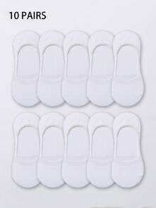10/20双装薄款纯色隐形袜，防滑船袜，柔软舒适休闲蓬松袜，适合日常通勤、居家、办公、校园、运动，女士短袜，夏季保暖