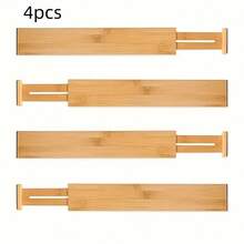 1/2 chiếc vách ngăn ngăn kéo bằng tre có thể điều chỉnh, dụng cụ sắp xếp đồ đạc bằng lò xo, thích hợp cho nhà bếp, bàn trang điểm, phòng tắm, phòng ngủ, ngăn kéo, bàn làm việc, nhà và văn phòng để lưu trữ và sắp xếp đồ đạc. - Nhiều màu - Xem 10