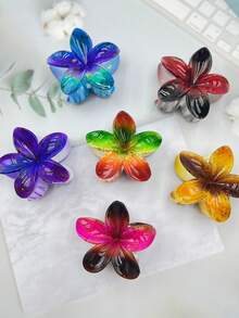 1 Stück/3 Stücke/6 Stücke Hibiskus/Hawaii Blume Lässig ABS Kunststoff (ABS Harz) 2025 Neue Plumeria Strand, Reise, Party, Urlaub, Rückkehr zur Schule süße Haarklammern, frische Haraccessoires Winter Haarklammer Elegante Haarklammern