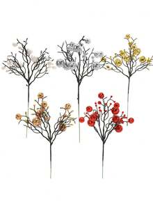 30,2 cm Steli di bacche glitterati natalizi, ornamenti di bacche artificiali glitterate per albero di Natale, corone, decorazioni fai-da-te, centrotavola per feste natalizie
