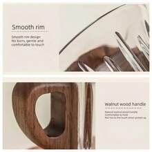 Glass Coffee Cup Set With Coasters, Milk Cup, Tea Cup, Latte Cup, With Handles, Easy To Grip, Suitable For Cafes, Home, And Restaurants - Multicolor - View 6