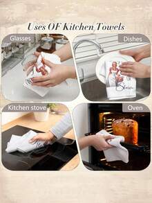 1/6 piezas Paños de cocina divertidos de 40x60cm con frases hilarantes - Paños de té absorbentes de poliéster, diseño de dibujos animados retro, lavables a máquina - Regalos de inauguración de la casa para mujeres, anfitrionas, mamá