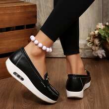 Womens Shoes Walking Flats Non Slip Dressy Occasions Driving Lightweight Flexible Comfort - màu đen - Xem 6