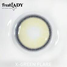 FRESH LADY Freshlady 自然色美瞳 X-棕色绿光 14.00mm 彩色隐形眼镜 1年抛型 - 綠色 - 查看 9