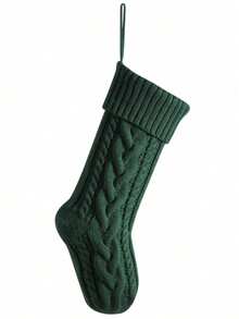 1pc Personalized Family Christmas Stockings, 2025 Family Stockings With Customized Names, Leather Patch Knitted Socks, Custom Holiday Socks, Christmas Gifts - Multicolor - View 10