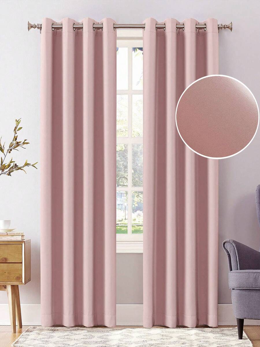 1pc Mint Green Blackout Curtain For Bedroom, Work & Study