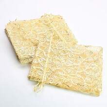 5/10/20/50/100PCS Silver Vine Eugensa Bags Gift Packaging Bags Gift Bags, Home Living Supplies, Festival Event And Party Supplies, Wedding Supplies, Table Center Gift Decoration Packaging, Nylon Bags, Baking Packaging Bags Jewelry And Accessory Packaging Gift Hanging Bags, Beauty Bags, Skin Care Bags - Gold - View 2