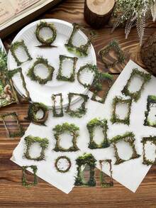 25 Sheets/Pack Retro PET Waterproof Forest Animal Theme DIY Sticker Pack, Forest Plants Trees Animal Landscape Stickers For Journal & Diary Decorating Back To School