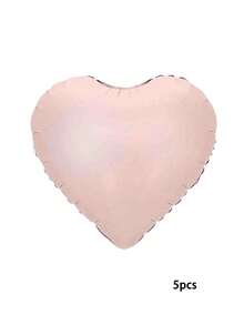18-Inch Pink Heart Shaped Balloons, Large Faux Pearl Pink Heart Foil Balloons, Soft Pink Helium Balloons, Suitable For Boho Style Women's Birthday, Wedding, Back To School Season And Valentine's Day - Pink - View 9