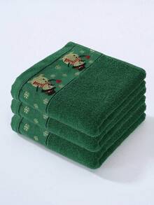 Conjunto de 3 toalhas bordadas com veados fofos de Natal de 40 x 75 cm, macias e absorventes que não soltam pelos, para banho, rosto, casa, banheiro, piscina, hotel, toalhas absorventes premium de secagem rápida para adultos, presente de Natal maravilhoso, toalhas de banho quentes para decoração de inverno para salão de beleza, esportes de hotel, itens essenciais para casa, toalha, cuidados com a pele