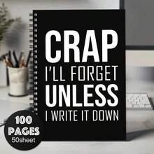 1 Funny Office Notebook "Write It Down Or I'll Forget" - Spiral Bound Simple Black Cover, Workplace Humor Diary, Coworker Manager Team Gift, Professional Productivity Humor Supplies, Corporate Fun Stationery