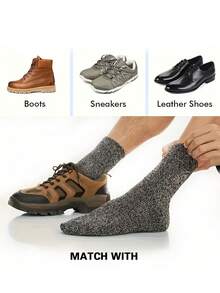 3双冬季保暖男士袜子加厚毛巾底袜男袜超厚纯色袜子厚款冬季雪地袜39-44秋季袜子 - 彩色 - 查看 5