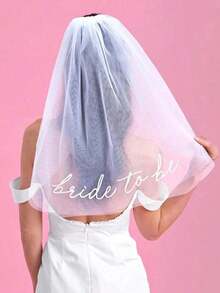 1pc Bride To Be Veil Headband With Comb, Wedding Bridal Veil, Bachelorette Party Accessory