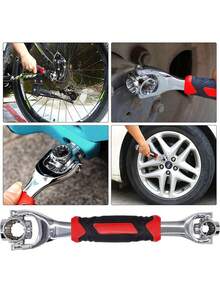 MOLOLAN Llave de tubo universal 52 en 1, mango antideslizante de 8-19 mm y diseño de hueso giratorio, juego de llaves de tubo multifuncionales mejoradas, herramienta de llave de doble extremo ajustable universal con imán, herramienta de llave multifuncional, cabezal giratorio de 360 ​​grados, llave universal con cabezal magnético, tornillos adsorbibles, llave métrica, llave imperial, herramientas de acero inoxidable para el hogar o el automóvil, herramientas de reparación, artículos para el hogar, accesorios de garaje, herramientas de llave para el hogar, bicicletas, reparación de automóviles - Plateado - Ver 9