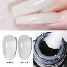 XEIJAYI 1 Bottle 7.3ml Icy White Gel Nail Polish, French Manicure Gel, Removable UV Cured Gel Nail Polish, Nail Salon DIY Gel - 白色 - 查看 6
