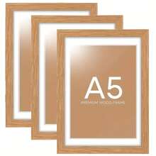 1/3pcs Picture Frame, A3/A4/A5 Picture Frame, Desktop Poster Frame, Display Picture Frame, Wooden Picture Frame Set, Horizontal And Vertical Wall Installation Picture Frame, For Poster, Photo, Painting, Picture (Without Photo Paper) - Multicolor - View 14