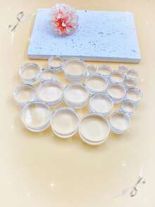 一对透明蓝玻璃实心耳塞，无螺纹扩耳器，耳塞，隧道式穿孔饰品，适合男女日常佩戴，6-30 毫米 - 粉色 - 查看 4